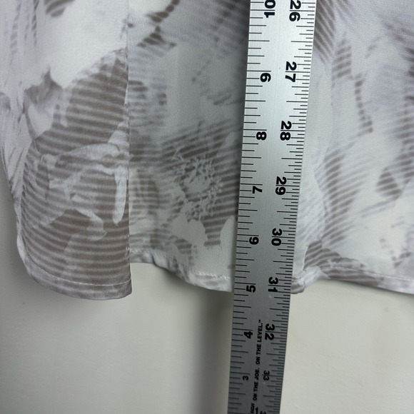 Catherines Top Womens Plus 3X 26/28W Pink Grey Floral Print Button Up Blouse - Picture 6 of 7